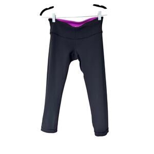 🔄 Vintage Reversible Lululemon Leggings – Black OR Purple | Size 6